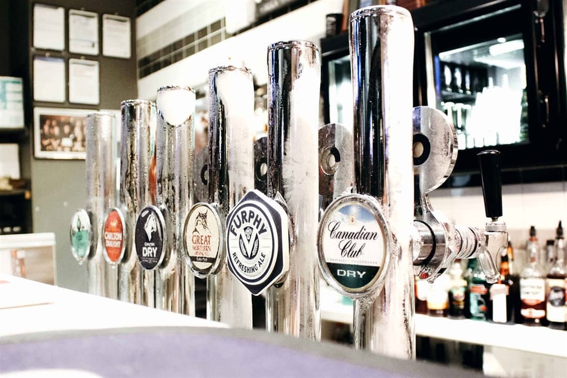 array of tap beers